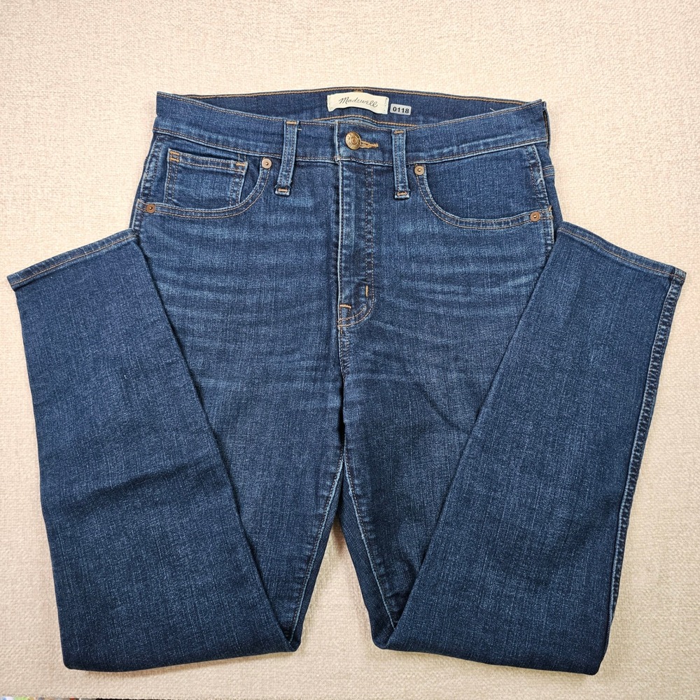 Madewell 10 High-Rise Skinny Jeans Womens 29P Short Dark Wash Stretch Denim